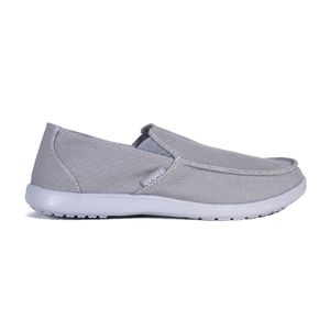 MOCASINES CROCS SANTA CRUZ CLEAN CUT SMOKE-LIGHT GREY MODA HOMBRE