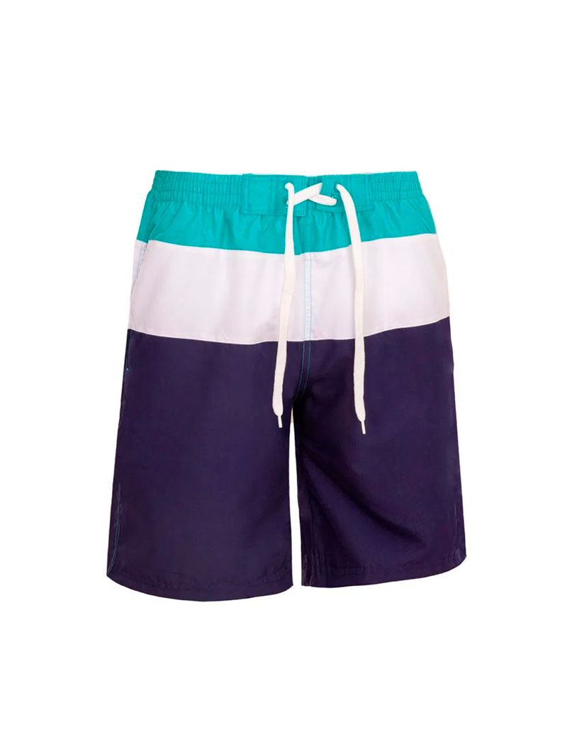 BERMUDA TOPPER PLAYA BASICA NATACION VRD BCO MNO HOMBRE