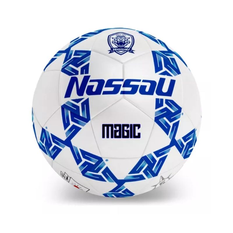 PELOTA-NASSAU-MAGIG-N°4-PIQUE-COMPLETO-FUTBOL-BCO-AZ