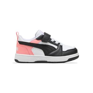 ZAPATILLAS PUMA REBOUND V6 LO MODA BCO/NGO/CORAL NIÑA