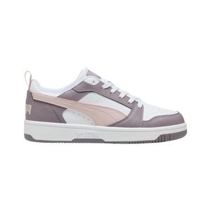 ZAPATILLAS PUMA REBOUND V6 LOW MODA BCO/LILA/RSA MUJER